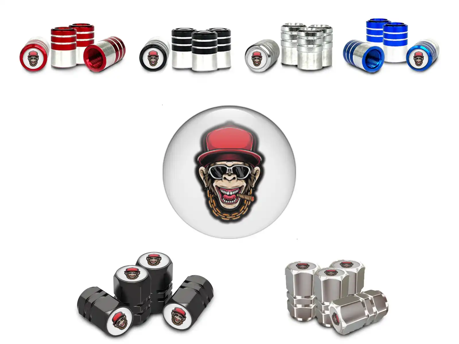 Tyre Valve Caps for Motorcycle Racing Style